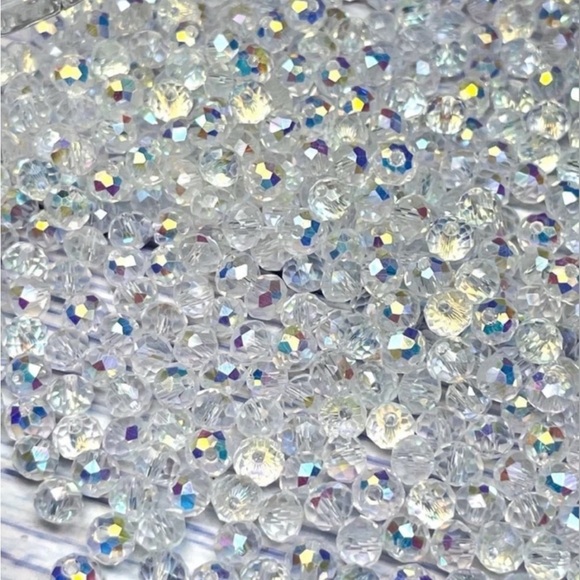 200 Multi Faceted Briolette Rondelle Crystal Glass Beads Jewelry Making DIY Bulk - Picture 15 of 16
